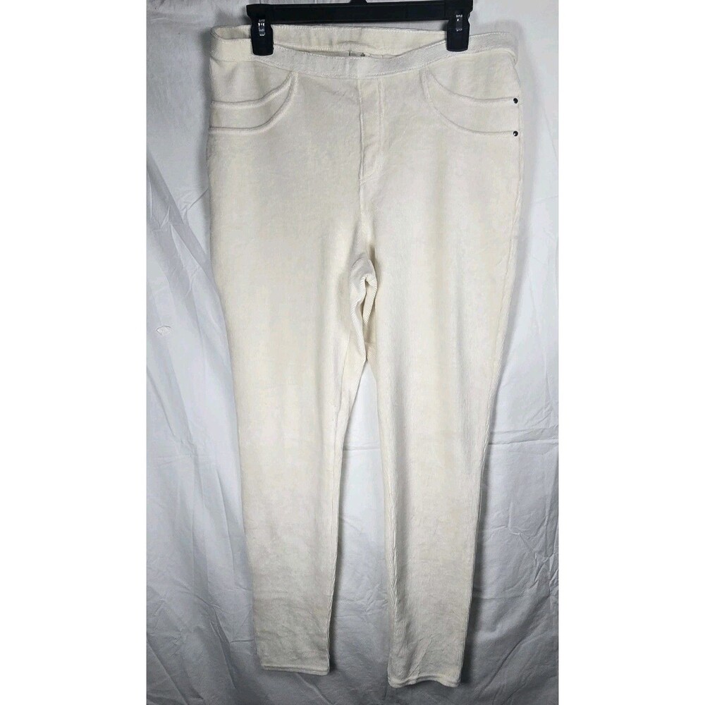 Style & Co White Velour Pull On Pants Women's XL Stretch Straight Leg Casual